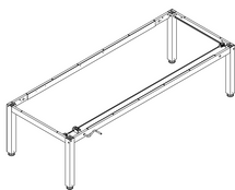 Ropox 4Single manual frame 50-41011, to suit worktop sizes: L: 2010-3000 x W: 600-2000mm, height adjustable table, H: 550-850mm