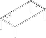 Ropox 4Single electric frame 50-41021, to suit worktop sizes: L: 2010-3000 x W: 600-2000mm, height adjustable table, H: 550-850mm 
