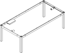 Ropox 4Single electric frame 50-41021, to suit worktop sizes: L: 2010-3000 x W: 600-2000mm, height adjustable table, H: 550-850mm 