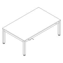 Ropox 4Single manual frame 20-20101, including top, 1650 x 1000mm, height adjustable table, H: 575-875mm