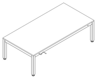 Ropox 4Single manual frame 20-20102, including top, 2000 x 1000mm, height adjustable table, H: 575-875mm