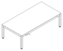 Ropox 4Single manual frame 20-20102, including top, 2000 x 1000mm, height adjustable table, H: 575-875mm