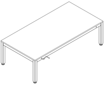 Ropox 4Single manual frame 20-20202, including top, 2000 x 1000mm, height adjustable table, H: 675-975mm