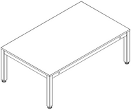 Ropox 4Single electric frame 20-21201, including top, 1650 x 1000cm, height adjustable table, H: 675-975mm