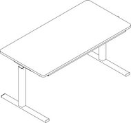 Ropox Ergo table 20-70211, Type B, tilting top, 1200 x 600mm, manual height adjustable table