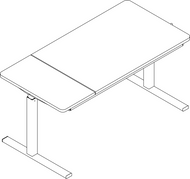 Ropox Ergo table 20-70212, Type C, flat & tilting top, 1200 x 600mm, manual height adjustable table