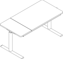 Ropox Ergo table 20-70212, Type C, flat & tilting top, 1200 x 600mm, manual height adjustable table