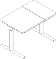 Ropox Ergo table 20-70013, Type D, tilting & flat top, 900 x 600mm, manual height adjustable table