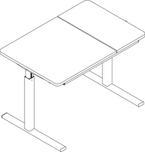 Ropox Ergo table 20-70013, Type D, tilting & flat top, 900 x 600mm, manual height adjustable table