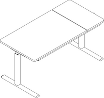 Ropox Ergo table 20-70213, Type D, tilting & flat top, 1200 x 600mm, manual height adjustable table