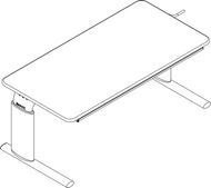 Ropox Vison table 20-60220-11, Type A, flat top, 1200 x 600mm, manual height adjustable table, H: 600-900mm