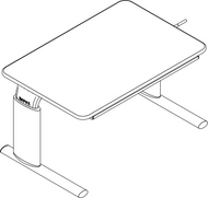 Ropox Vison table 20-60021-11, Type B, tilting top, 900 x 600mm, manual height adjustable table, H2: 600-900mm