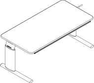Ropox Vison table 20-60221-11, Type B, tilting top, 1200 x 600mm, manual height adjustable table, H2: 600-900mm