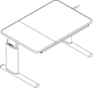 Ropox Vison table 20-60022-11, Type C, flat & RH tilting top, 900 x 600mm,  manual height adjustable table, : H2: 600-900mm