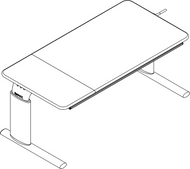 Ropox Vison table 20-60222-11, Type C, flat & RH tilting top, 1200 x 600mm, manual height adjustable table, : H2: 600-900mm