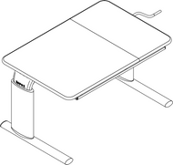 Ropox Vison table 20-60023-11, Type D, LH tilting & flat top, 900 x 600mm, manual height adjustable table, H2: 600-900mm