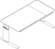 Ropox Vison table 20-60223-11, Type D, LH tilting & flat top, 1200 x 600mm, manual height adjustable table, H2: 600-900mm