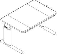 Ropox Vison table 20-60024-11, Type E, middle tilting & flat tops, 900 x 600mm, manual height adjustable table H2: 600-900mm