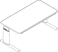 Ropox Vison table 20-60220-21, Type A, flat top, 1200 x 600mm, electric height adjustable table, H2: 600-900mm