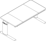 Ropox Vison table 20-60224-21, Type E, middle tilting & flat tops, 1200 x 600mm, electric height adjustable table, H2: 600-900mm