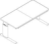 Ropox Vison table 20-60226-21, Type G, LH tilting & flat top, 1200 x 600mm, height adjustable table, H2: 600-900mm