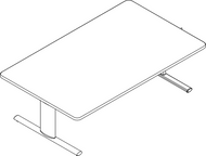 Ropox Vision Group table 20-62216-11, 1650 x 1000mm, manual height adjustable table, H2: 600-900mm