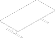 Ropox Vision Group table 20-62220-11, 2000 x 1000mm, manual height adjustable table, H2: 600-900mm