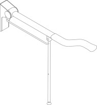 Ropox Toilet support arm with support leg 40-40431, wave, 900mm