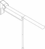 Ropox Toilet support arm with support leg 40-40430, straight, 900mm