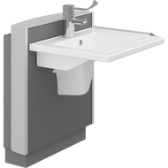 Pressalit R4950112 SELECT wash basin bracket, electrically height adjustable and R2020 MATRIX SMALL wash basin bundle PKG-0003
