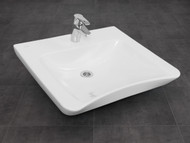 Ropox basin without overflow 40-15627 - Curved front edge, including 40-44040 mixer tap