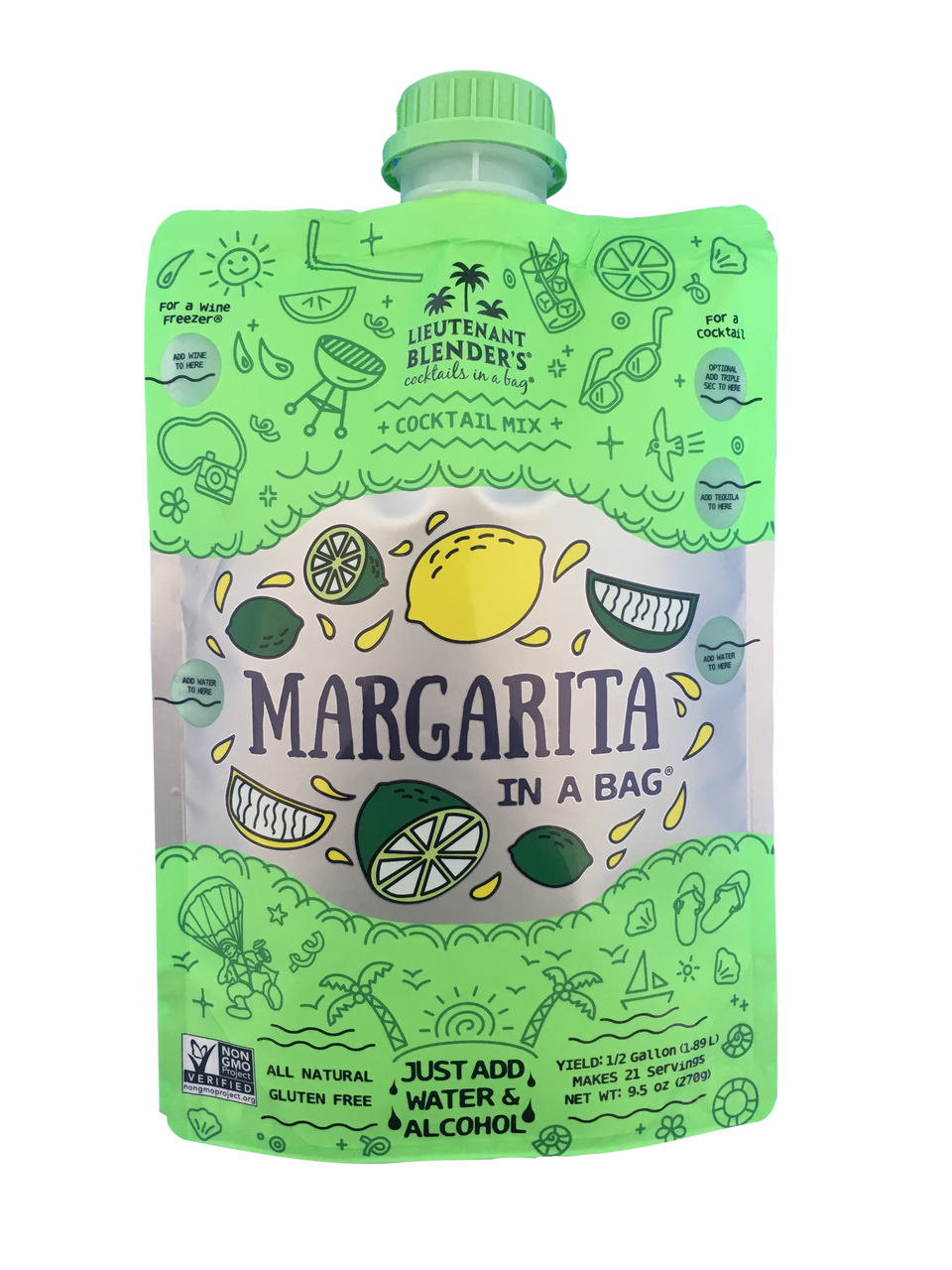 NonGMO Margarita in a Bag Lieutenant Blender's Cocktails in a Bag