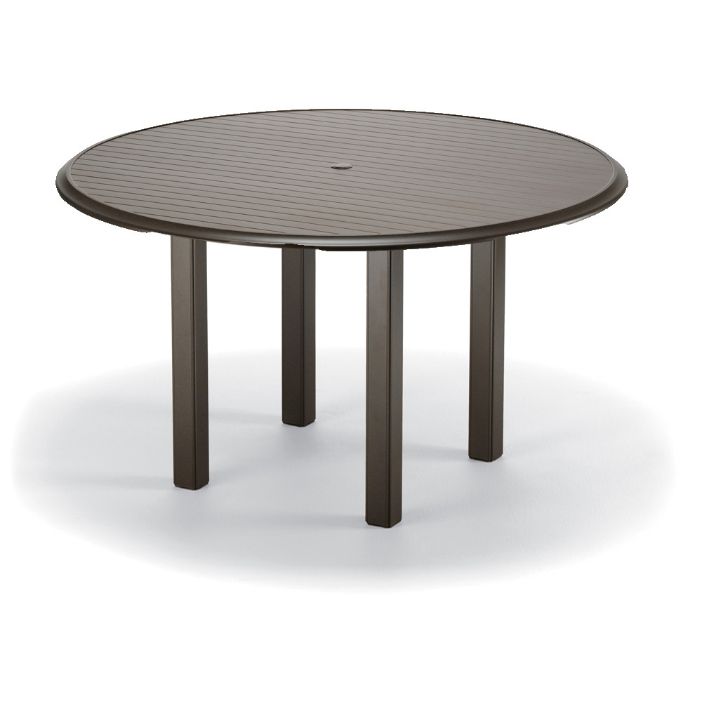 Telescope Casual Aluminum Slat 56" Balcony Height Table Seaside Patio Furniture