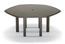 Telescope Casual Aluminum Slat 63" Hexagon Dining Table