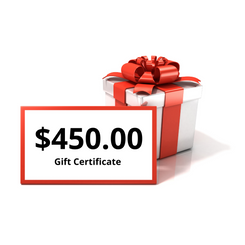 Gift Certificate for Four Hundred Fifty Dollar Value ($450)