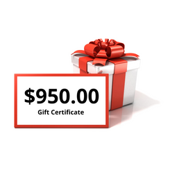 Gift Certificate for Nine Hundred Fifty Dollar Value ($950)