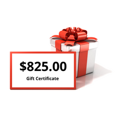 Gift Certificate for Eight Hundred and Twenty-Five Dollar Value  ($825) 