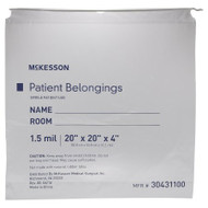 Patient Belongings Bag McKesson 4 X 20 X 20 Inch Polyethylene Clear 30431100 Case/250