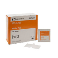Alcohol Prep Pad Webcol Isopropyl Alcohol, 70% Individual Packet Medium Sterile 6818 Box/200