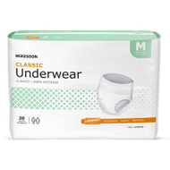 Adult Absorbent Underwear McKesson Lite Pull On Medium Disposable Light Absorbency UWEMD Bag/1