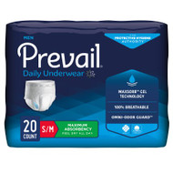 Adult Absorbent Underwear Prevail for Men Pull On Small / Medium Disposable Heavy Absorbency PUM-512/1 Case/80