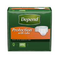 Adult Incontinent Brief Depend Tab Closure Large / X-Large Disposable Heavy Absorbency 35458 Pack/16