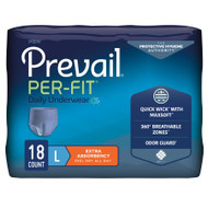 Adult Absorbent Underwear Prevail Per-Fit Men Pull On Large Disposable Moderate Absorbency PFM-513 BG/18
