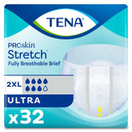 Adult Incontinent Brief TENA Stretch Ultra Tab Closure 2X-Large Disposable Heavy Absorbency 61390 BG/32