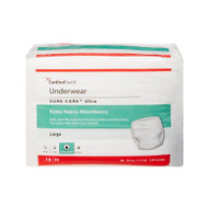 Adult Absorbent Underwear Sure Care Pull On Large Disposable Heavy Absorbency 1445 Case/72