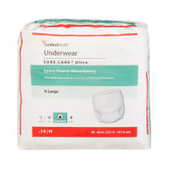 Adult Absorbent Underwear Sure Care Pull On X-Large Disposable Heavy Absorbency 1455 Pack/14