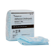 Underpad Wings Plus 30 X 36 Inch Disposable Fluff / Polymer Heavy Absorbency 959 BG/12