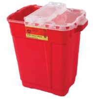 Multi-purpose Sharps Container 2-Piece 18.5H X 17.75W X 11.75D Inch 9 Gallon Red Base Hinged Lid 305615 Each/1