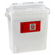 Multi-purpose Sharps Container Bemis Sentinel 1-Piece 15 H X 13-7/8 L X 6-7/8 W Inch 3 Gallon Translucent White Base Horizontal Entry Rotating Cylinder Lid 333020 Each/1