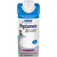 Pediatric Oral Supplement / Tube Feeding Formula Peptamen Junior Strawberry 250 mL Tetra Prisma Ready to Use 9871660130 Case/24